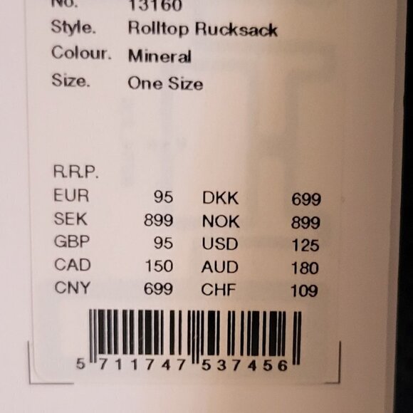 Rains rolltop rucksack backpack mineral color (Mint)  NWT - Picture 6 of 9